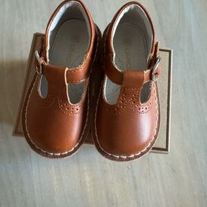 L’Amour - size 7 toddler girl Frances Cognac T-Strap Perforated Mary Jane.